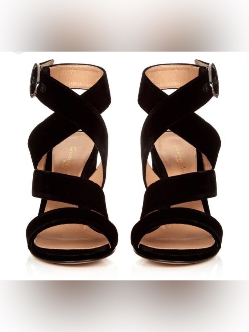 Gianvito Rossi Rylee Black Suede Wedge Sandals Women’s EU 38 Made in Italy